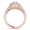 Image 2 : 0.9 CTW Certified VS/SI Diamond Solitaire Halo Ring 18K Rose Gold - REF-134X5T - 26423