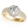 Image 1 : 0.9 CTW Certified VS/SI Diamond Solitaire Halo Ring 18K Yellow Gold - REF-143A6X - 27071