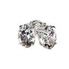 Image 4 : 1 CTW Certified VS/SI Quality Oval Diamond Solitaire Stud Earrings 10K White Gold - REF-147A2X - 330