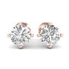 Image 2 : 2 CTW VS/SI Diamond Solitaire Art Deco Stud Earrings 18K Rose Gold - REF-591X2T - 37305