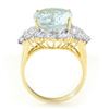 Image 2 : 9.25 CTW Aquamarine & Diamond Ring 14K Yellow Gold - REF-183N6Y - 14514