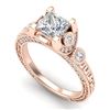 Image 1 : 1.75 CTW Princess VS/SI Diamond Art Deco Ring 18K Rose Gold - REF-445T5M - 37149
