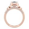 Image 4 : 1.75 CTW Princess VS/SI Diamond Art Deco Ring 18K Rose Gold - REF-445T5M - 37149