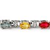 Image 2 : 6.72 CTW Multi-Sapphire & Diamond Bracelet 14K White Gold - REF-60A2X - 13769