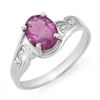 Image 1 : 1.26 CTW Amethyst & Diamond Ring 10K White Gold - REF-16W2F - 12502