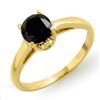 Image 1 : 1.0 CTW VS Certified Black Diamond Solitaire Ring 14K Yellow Gold - REF-41T8M - 11795