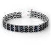 Image 1 : 30.26 CTW Blue Sapphire & Diamond Bracelet 14K White Gold - REF-381H5A - 11353