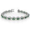 Image 1 : 10.0 CTW Emerald Bracelet 18K White Gold - REF-161K8W - 11539