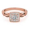 Image 1 : 0.55 CTW Certified VS/SI Diamond Solitaire Halo Ring 18K Rose Gold - REF-88Y2K - 26255