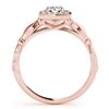 Image 5 : 0.55 CTW Certified VS/SI Diamond Solitaire Halo Ring 18K Rose Gold - REF-88Y2K - 26255