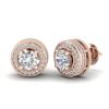 Image 2 : 2.09 CTW VS/SI Diamond Solitaire Art Deco Stud Earrings 18K Rose Gold - REF-254N5Y - 37140