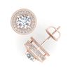 Image 4 : 2.09 CTW VS/SI Diamond Solitaire Art Deco Stud Earrings 18K Rose Gold - REF-254N5Y - 37140