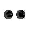 Image 1 : 1.05 CTW Fancy Black VS Diamond Solitaire Stud Earrings 10K White Gold - REF-25X9T - 36584