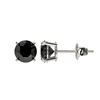Image 2 : 1.05 CTW Fancy Black VS Diamond Solitaire Stud Earrings 10K White Gold - REF-25X9T - 36584