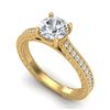 Image 1 : 1.45 CTW VS/SI Diamond Art Deco Ring 18K Yellow Gold - REF-400X2T - 37006