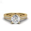 Image 2 : 1.45 CTW VS/SI Diamond Art Deco Ring 18K Yellow Gold - REF-400X2T - 37006