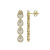 Image 2 : 6.01 CTW Pear Diamond Designer Earrings 18K Yellow Gold - REF-1127H6A - 42739