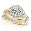 Image 1 : 1.19 CTW Certified VS/SI Diamond 2Pc Wedding Set Solitaire Halo 14K Yellow Gold - REF-151X8T - 30962