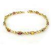 Image 1 : 2.51 CTW Multi-Sapphire & Diamond Bracelet 10K Yellow Gold - REF-32W2F - 13845