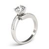 Image 4 : 0.91 CTW Certified VS/SI Diamond Bypass Solitaire Ring 18K White Gold - REF-190M8H - 27675