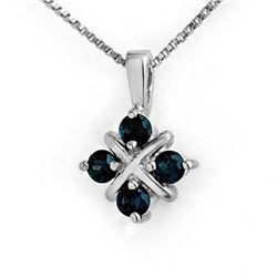 0.52 CTW Blue Sapphire Pendant 18K White Gold - REF-16F8N - 12650