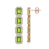 Image 2 : 11.98 CTW Peridot & Diamond Halo Earrings 10K Rose Gold - REF-176H8A - 41454