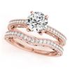 Image 1 : 1.52 CTW Certified VS/SI Diamond Solitaire 2Pc Wedding Set Antique 14K Rose Gold - REF-398W8F - 3152