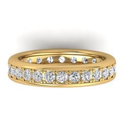 1.33 CTW Certified VS/SI Diamond Eternity Band Men's 14K Yellow Gold - REF-127A6X - 30332