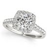 Image 2 : 2.05 CTW Certified VS/SI Diamond 2Pc Wedding Set Solitaire Halo 14K White Gold - REF-414H2A - 30720