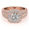 Image 1 : 1.5 CTW Certified VS/SI Diamond Solitaire Halo Ring 18K Rose Gold - REF-292X4T - 26893