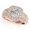 Image 2 : 1.5 CTW Certified VS/SI Diamond Solitaire Halo Ring 18K Rose Gold - REF-292X4T - 26893