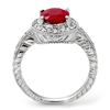 Image 2 : 2.50 CTW Ruby & Diamond Ring 14K White Gold - REF-89A3X - 11927
