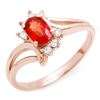 Image 1 : 0.70 CTW Red Sapphire & Diamond Ring 14K Rose Gold - REF-24X4T - 10229