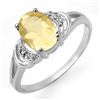 Image 1 : 1.03 CTW Citrine & Diamond Ring 10K White Gold - REF-13M8H - 12499