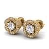 Image 1 : 1.51 CTW VS/SI Diamond Solitaire Art Deco Stud Earrings 18K Yellow Gold - REF-263A6X - 37108
