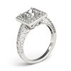 Image 4 : 1.05 CTW Certified VS/SI Princess Diamond Solitaire Halo Ring 18K White Gold - REF-218F2N - 27117