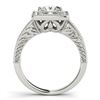 Image 5 : 1.05 CTW Certified VS/SI Princess Diamond Solitaire Halo Ring 18K White Gold - REF-218F2N - 27117