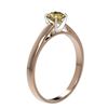 Image 4 : 0.54 CTW Certified Intense Yellow SI Diamond Solitaire Engagement Ring 10K Rose Gold - REF-63K8W - 3