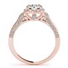 Image 2 : 1.08 CTW Certified VS/SI Diamond Solitaire Halo Ring 18K Rose Gold - REF-140W2F - 26246