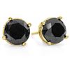 Image 1 : 3.0 CTW VS Certified Black Diamond Solitaire Stud Earrings 14K Yellow Gold - REF-102X9T - 14136