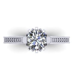 1 CTW Solitaire Certified VS/SI Diamond Ring 14K White Gold - REF-287Y3K - 38544