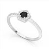 Image 2 : 0.45 CTW Micro Black & VS/SI Diamonds Halo Solitaire Ring 18K White Gold - REF-30W2F - 22604