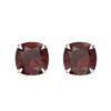 Image 1 : 3 CTW Cushion Cut Garnet Designer Solitaire Stud Earrings 18K White Gold - REF-29T3M - 21743