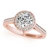 Image 2 : 2.02 CTW Certified VS/SI Diamond 2Pc Wedding Set Solitaire Halo 14K Rose Gold - REF-566F8N - 30811