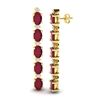 Image 2 : 17.97 CTW Ruby & VS/SI Certified Diamond Tennis Earrings 10K Yellow Gold - REF-176A4X - 29488