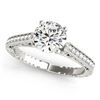 Image 1 : 0.4 CTW Certified VS/SI Diamond Solitaire Antique Ring 18K White Gold - REF-71W6F - 27363