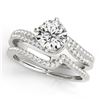 Image 1 : 1.37 CTW Certified VS/SI Diamond Bypass Solitaire 2Pc Wedding Set 14K White Gold - REF-384Y9K - 3182