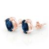 Image 1 : 3.0 CTW Blue Sapphire Earrings 14K Rose Gold - REF-13H6A - 11315