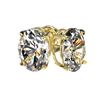 Image 4 : 2 CTW Certified VS/SI Quality Oval Diamond Solitaire Stud Earrings 10K Yellow Gold - REF-585X2T - 33