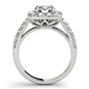 Image 4 : 2.76 CTW Certified VS/SI Diamond 2Pc Wedding Set Solitaire Halo 14K White Gold - REF-469A8X - 30891